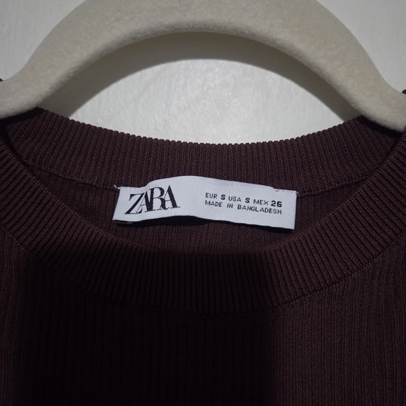 Zara Brown Ribbed Knit Tank - Picture 6 of 7